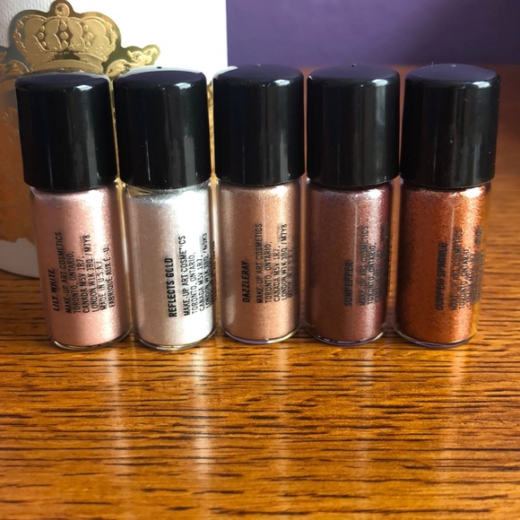 NIB MAC 5 Warm Pigments & Glitter RARE - Picture 2 of 3